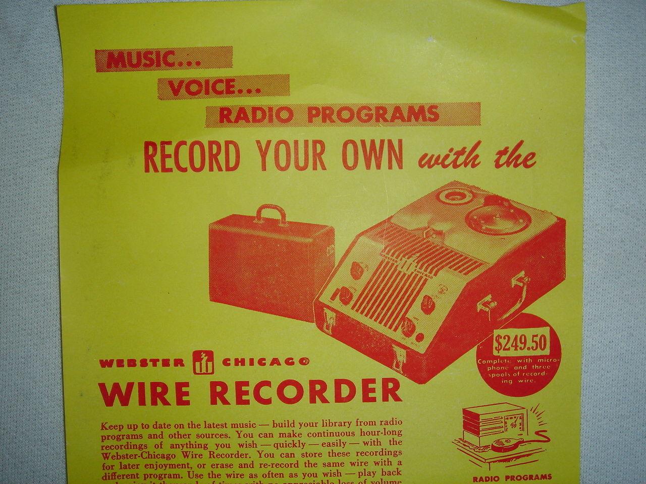 webster chicago wire recorder manual