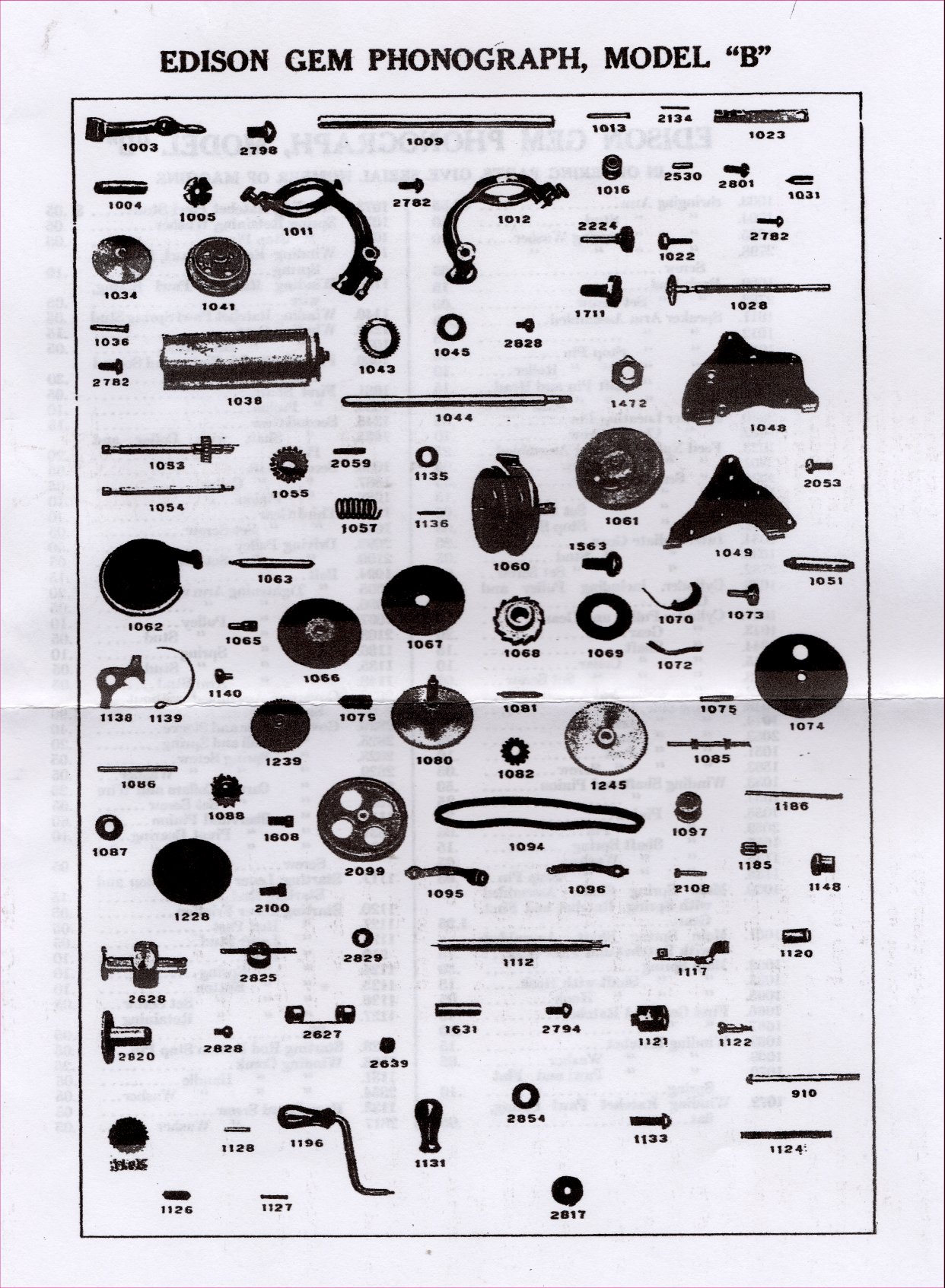 Edison Gem Instructions and Parts List